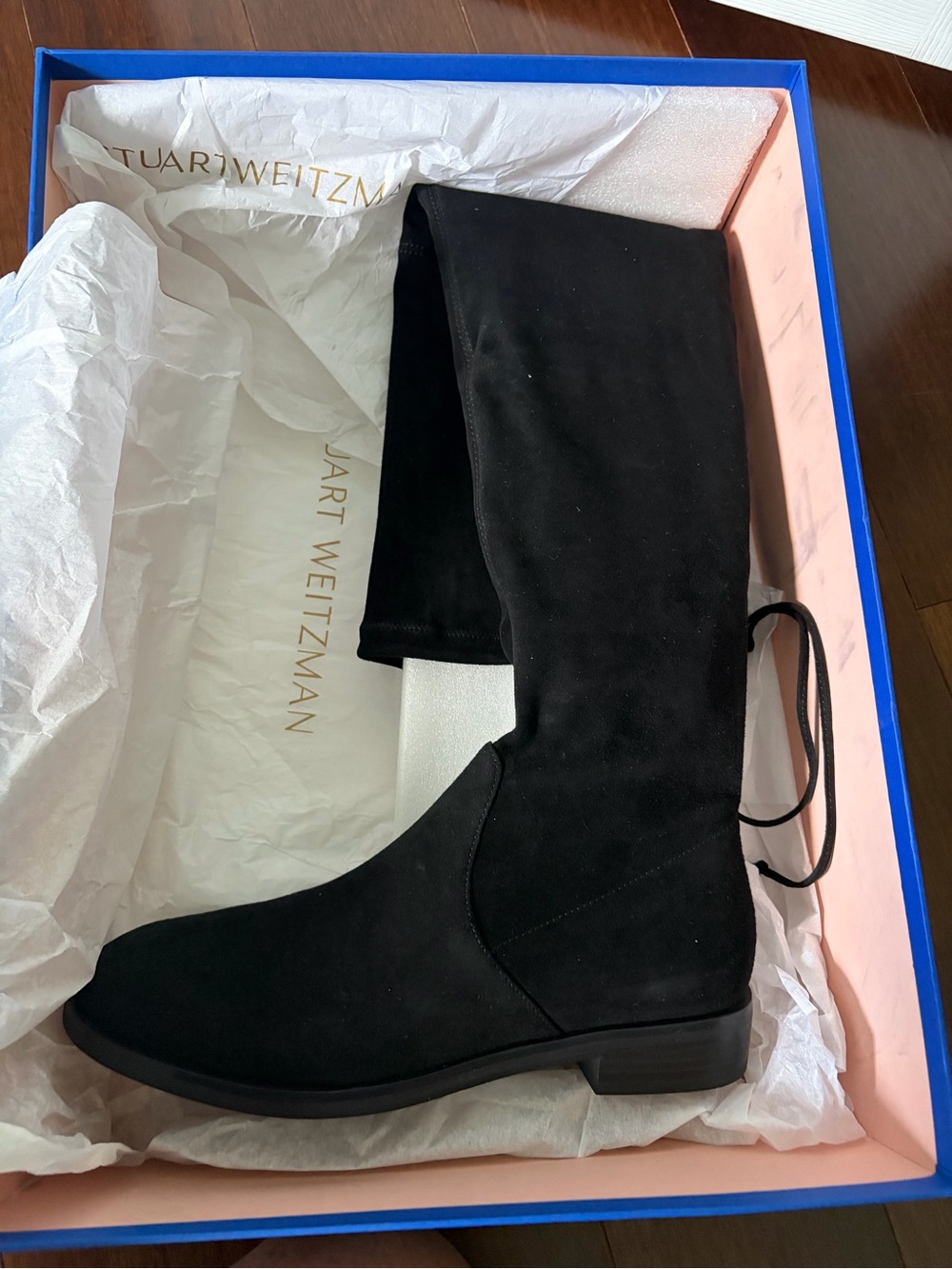 Stuart Weitzman Tall Black Suede Over-the-Knee Boots Jocey